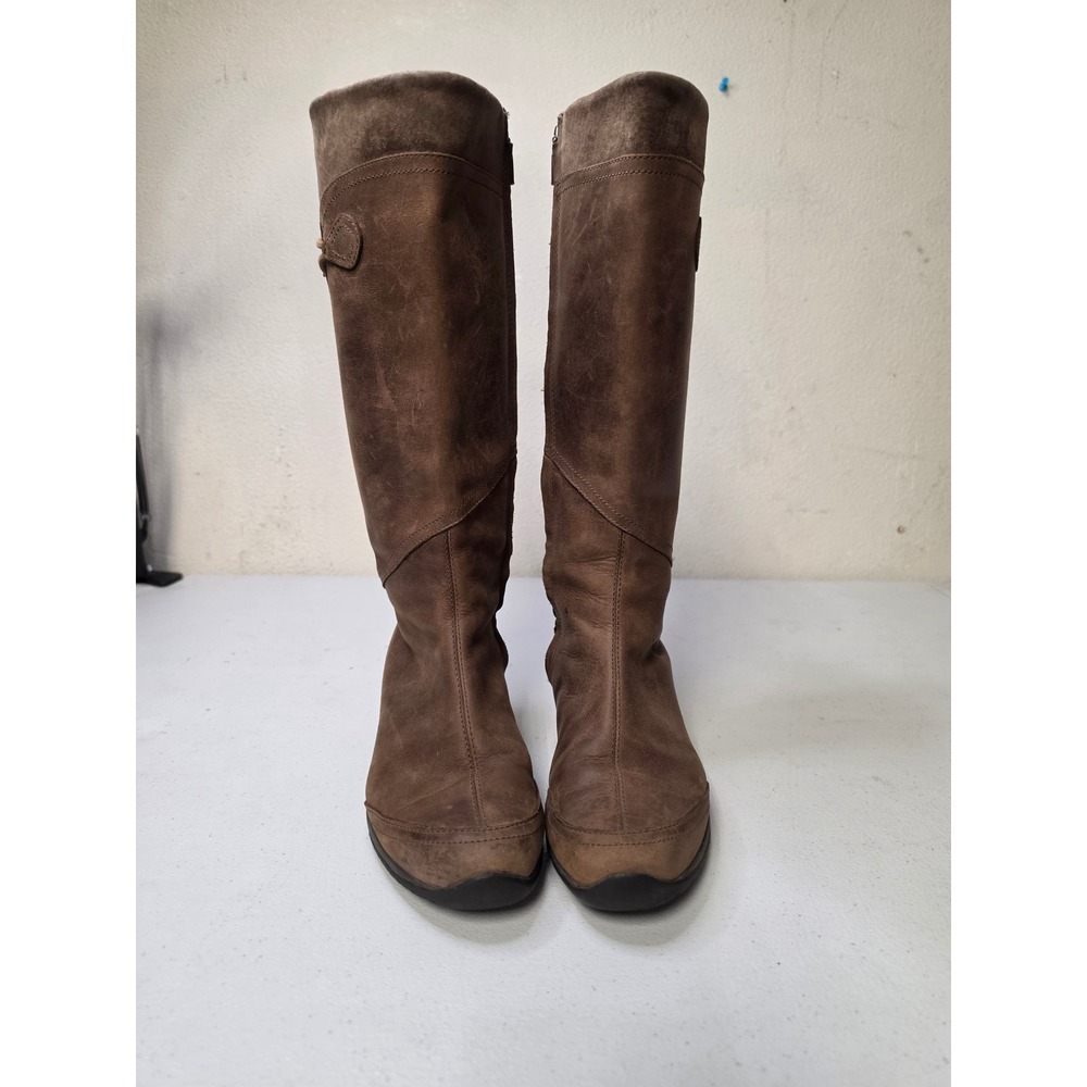 Teva Women Brown Leather Tall Riding Boots Toggle Detail Size 7 - Picture 4 of 8